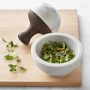 Williams Sonoma White Marble and Walnut Mortar & Pestle, Small