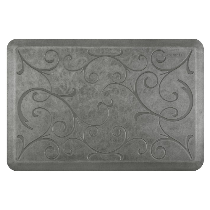 WellnessMats® Antique Collection, Bella, Silver Leaf, 3' X 2'