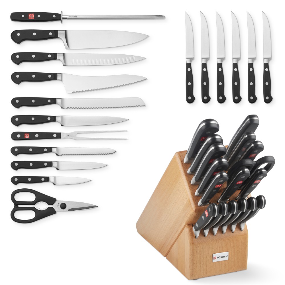 Wüsthof Classic 18-Piece Knife Set, Natural
