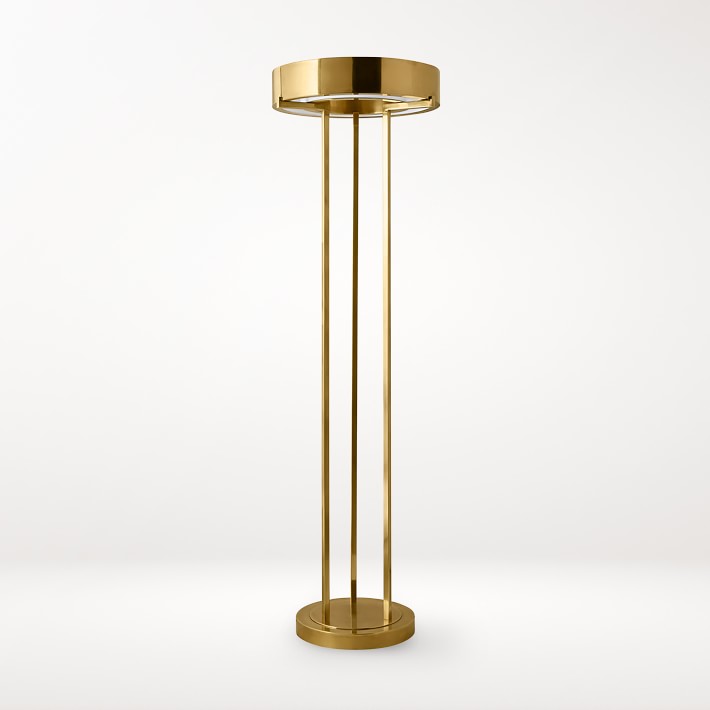 Upton LED Floor Lamp, Antique Brass