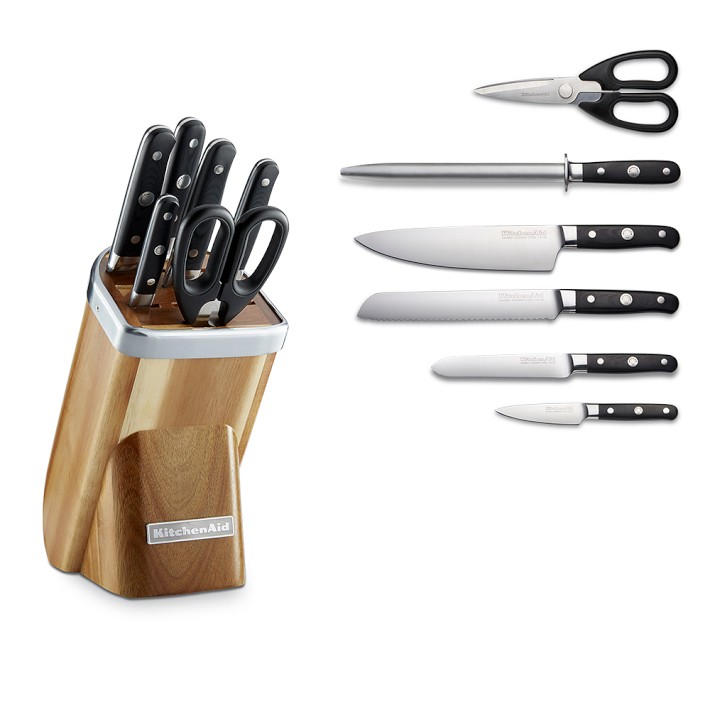 KitchenAid® Professional 7-Piece Knife Block Set, Acacia