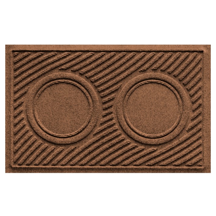 Waterhog Waves Dog Bowl Mat, Dark Brown, 18" X 27"