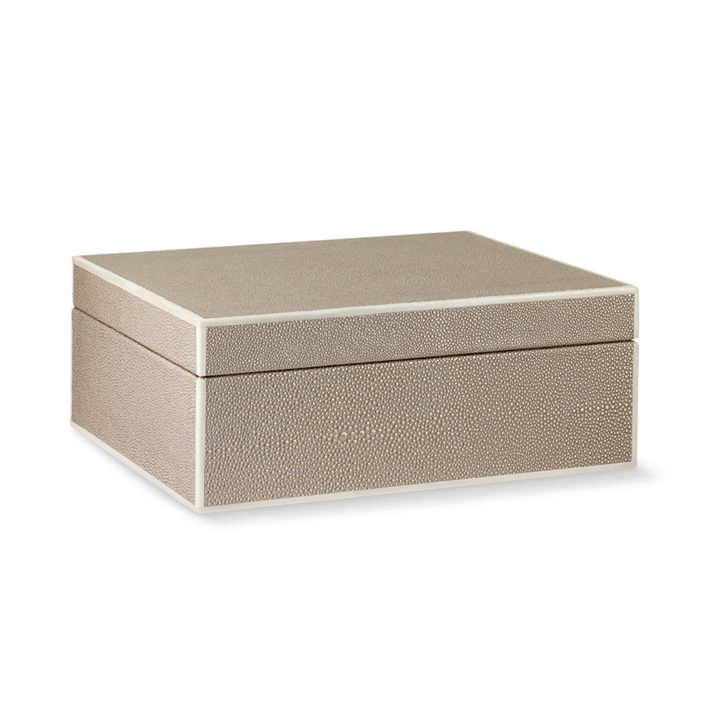 Faux Shagreen Box, Large, Ivory
