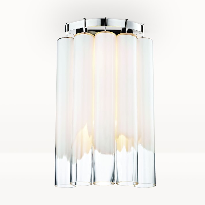 Mora Glass Sconce, Polished Nickel