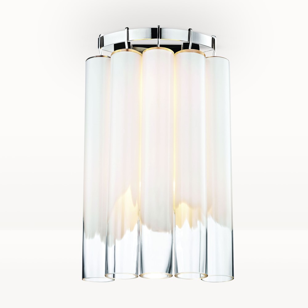 Mora Glass Sconce, Polished Nickel