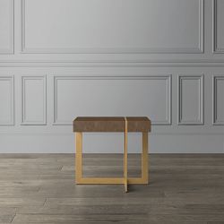 Kosa Side Table, Mocha, Antique Brass