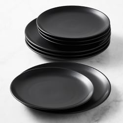 Open Kitchen by Williams Sonoma Matte Coupe Dinner & Salad Plates, Set of 8, Black