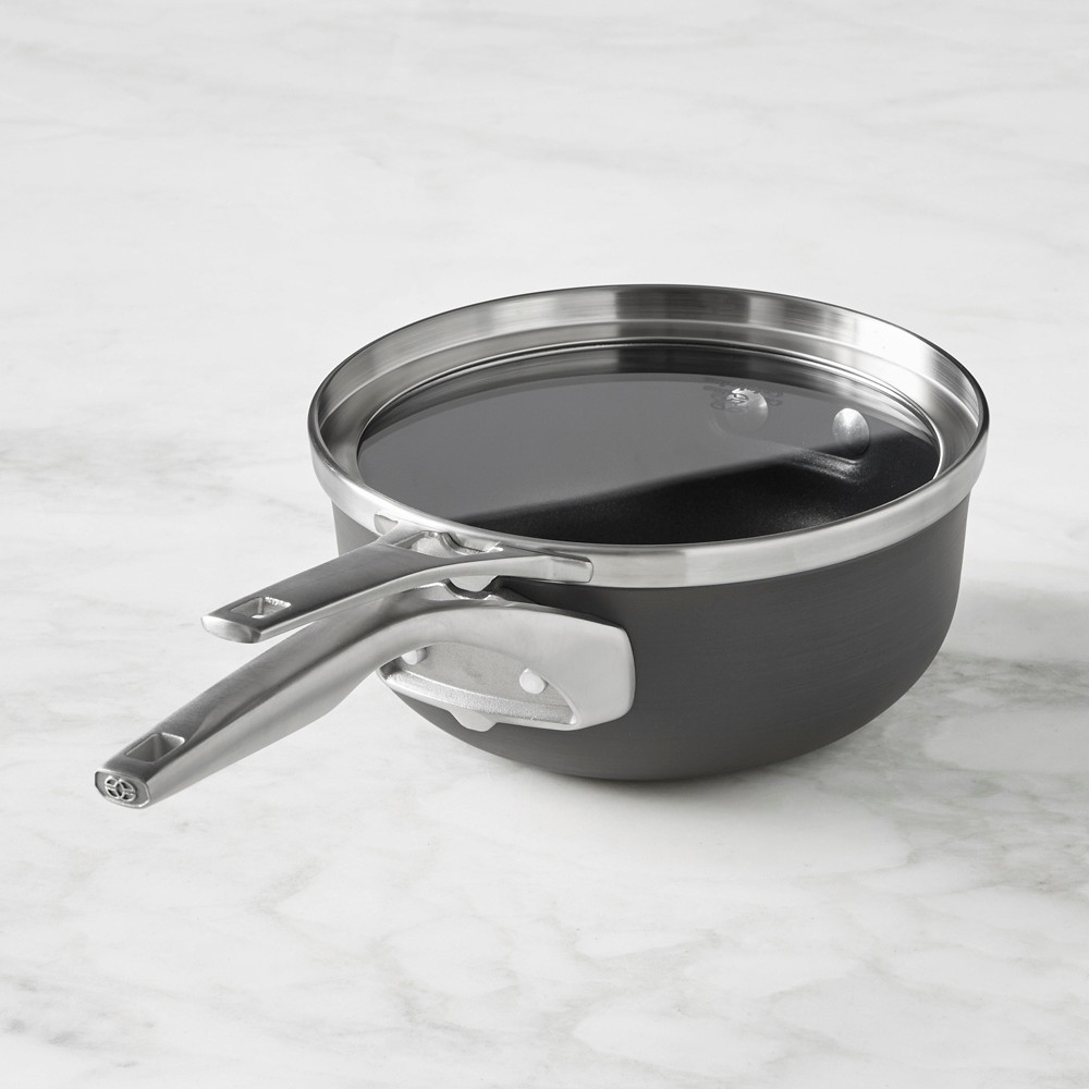 Calphalon Premier Space-Saving Hard-Anodized Nonstick Saucepan with Cover, 2 1/2-Qt.
