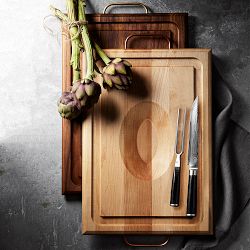 J.K. Adams Handled Cutting &amp; Carving Board, Maple with Copper