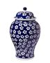 Blue &amp; White Ginger Jar Lidded Urn, 12"