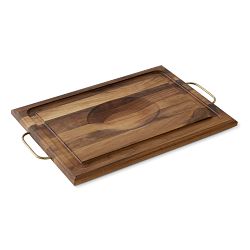 J.K. Adams Handled Cutting & Carving Board, Walnut with Bronze