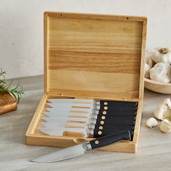 GreenPan&#8482; Elite Black Rubberwood Steak Gift Set, Set of 8