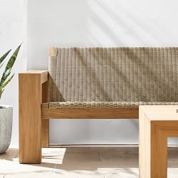 Larnaca Outdoor Teak x All-Weather Weave Sofa (68&quot;-96&quot;)