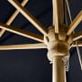 10' Round Outdoor Larnaca Teak Umbrella, Navy Canopy