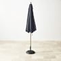 10' Round Outdoor Larnaca Teak Umbrella, Navy Canopy
