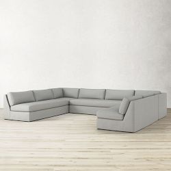 Ghent Slope Arm Slipcovered 5-Piece U-Shape Armless Sofa (165&quot;)