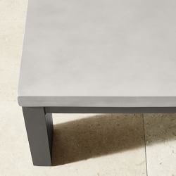 Larnaca Outdoor Slate Grey Metal Fiberstone Coffee Table (60&quot;)