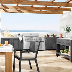 Larnaca Outdoor Slate Grey Metal Prep Table (58&quot;)