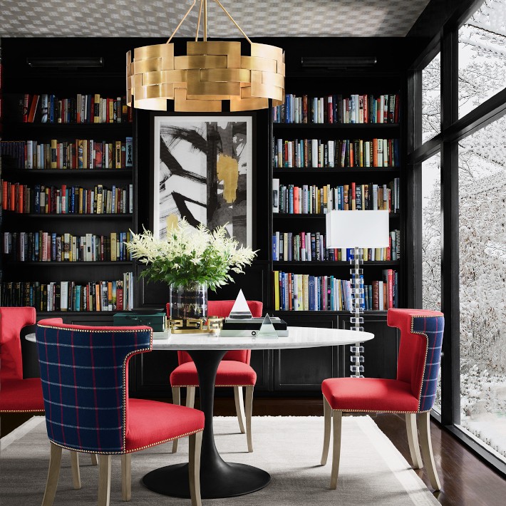 Stacked Crystal Floor Lamp, Polished Nickel