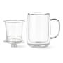 Double-Wall Glass Mug with Tea Strainer