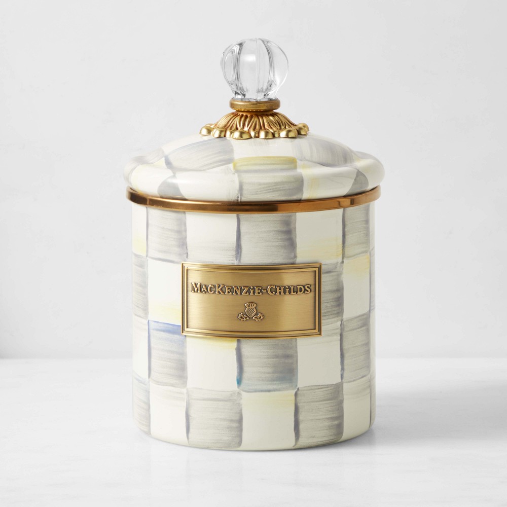 Small MacKenzie-Childs Sterling Check Canister