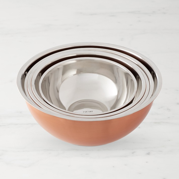 Copper Restaurant Mixing Bowls, Set of 5
