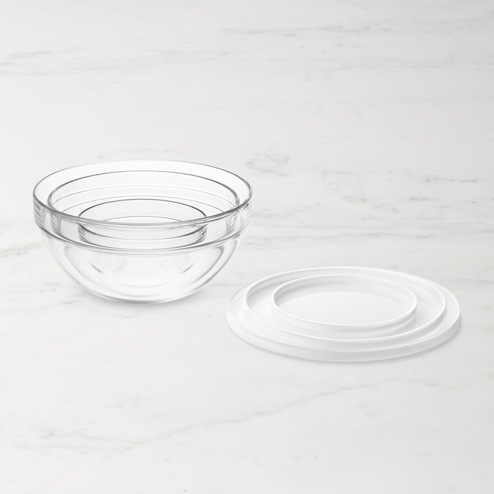 Glass Mixing Bowls with Lid, set of 3