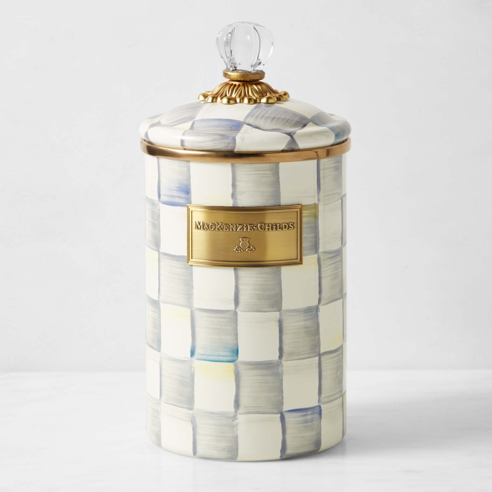 Medium MacKenzie-Childs Sterling Check Canister