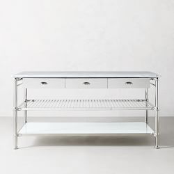 Modular Double Kitchen Island with Marble Top (72&quot;)