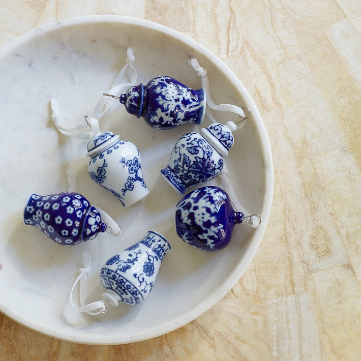 Mini Ginger Jar Ornaments, Set of 6