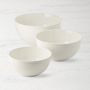 White Swiss Dot Ceramic Bowls, Set of 3