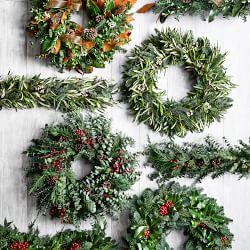Copper Ribbon Live Wreath &amp; Garland