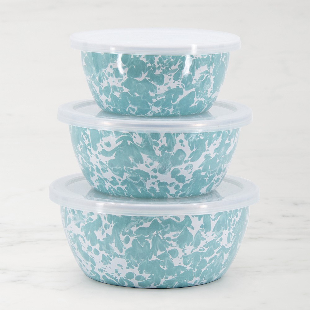 Golden Rabbit Enamel Nesting Bowls, Set of 3
