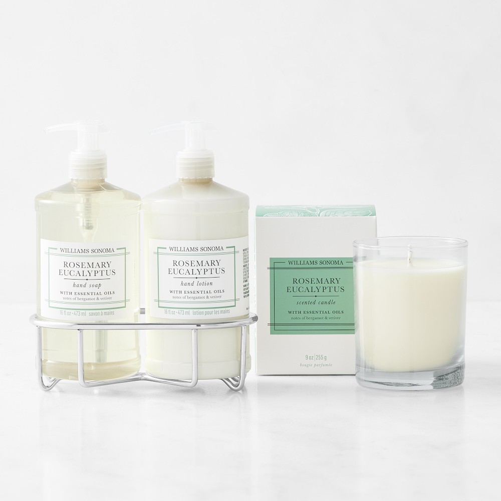 Williams Sonoma Rosemary Eucalyptus Hand Soap & Lotion 4-Piece Set, Classic