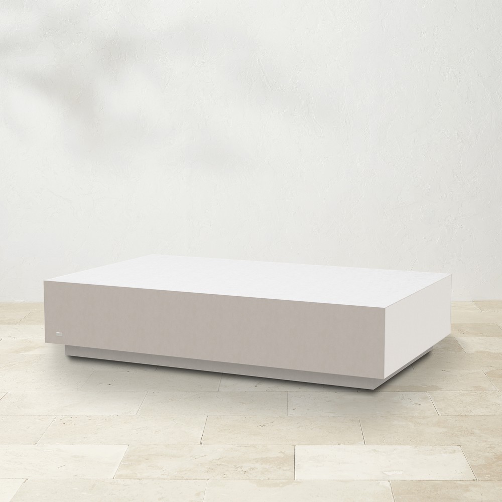 Blinde Bloc 50" Rectangular Coffee Table, Bone