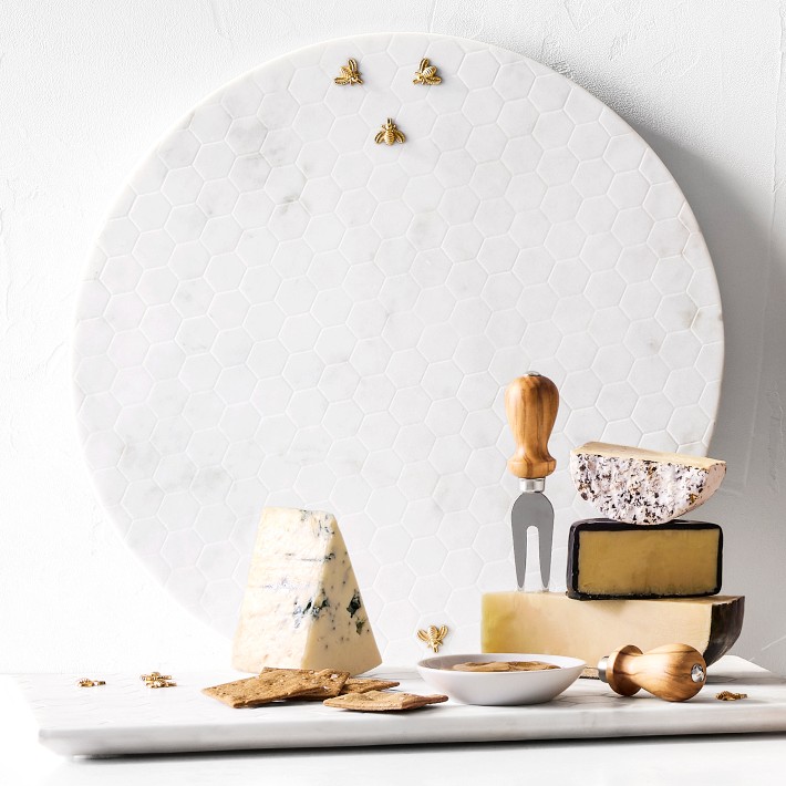 チーズボード　大理石　ウィリアムズソノマ テーブルに愛らしさ☆Williams Sonoma☆大理石真鍮チーズボード