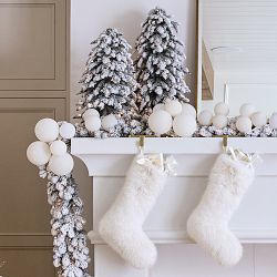 Jeff Leatham x Williams Sonoma Winter White Faux Tabletop Tree with Twinkle Lights