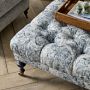 Sanderson x Giles Deacon Fairfax Bench Ottoman, Turned Leg with Tufted Top (26&quot;-61&quot;)