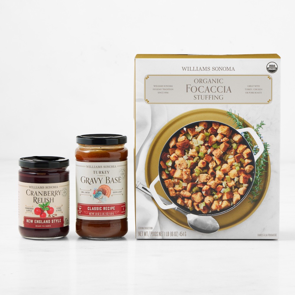 Williams Sonoma Cranberry Relish, Turkey Gravy, & Focaccia Stuffing