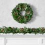 Variegated Holly &amp; Holiday Greenery Live Wreath &amp; Garland