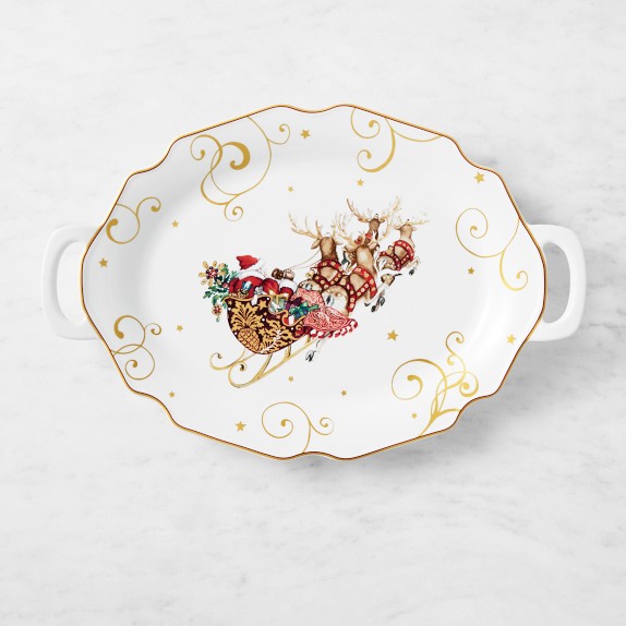 【新品】　WILLIAMS-SONOMA クリスマスプレート Noel Berry Oval Platter | Williams Sonoma