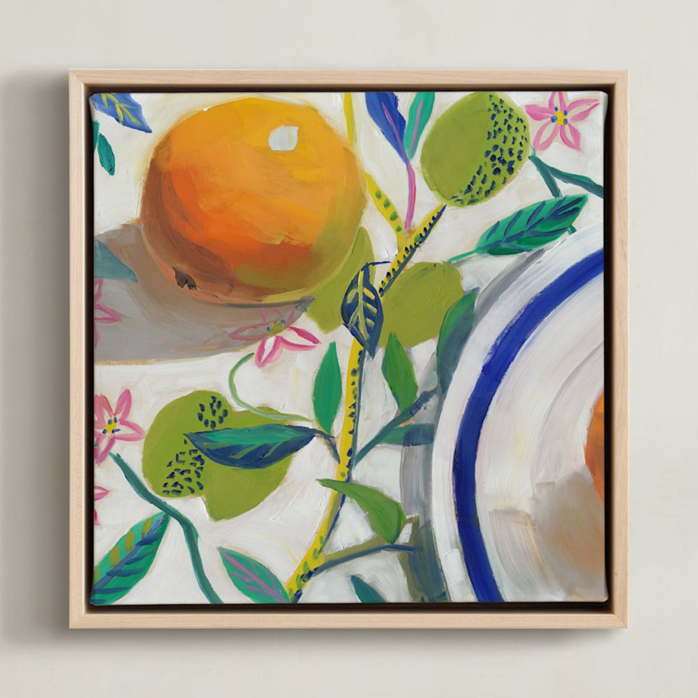 Minted, Jenny Westenhofer, Garden Party II, Framed Canvas, 11x11, Natural Wood Frame