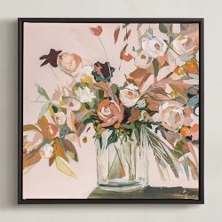 Minted Just Peachy Jenny Westenhofer, Rich Black Wood Frame, Framed Canvas, 16x16
