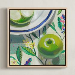 Minted, Jenny Westenhofer, Garden Party I, Framed Canvas, 11x11, Natural Wood Frame