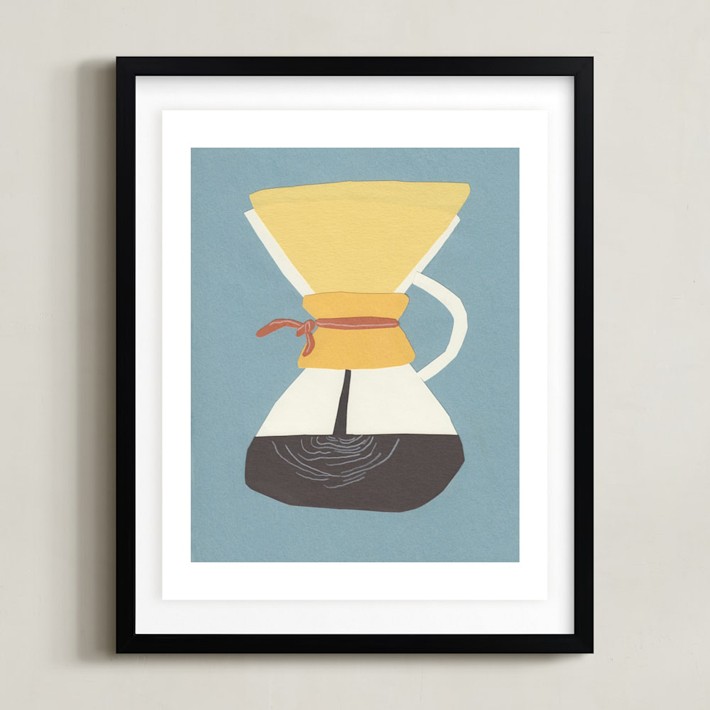 Coffee Maker Limited Edition, Rich Black Wood Frame, Float Mount, 11x14