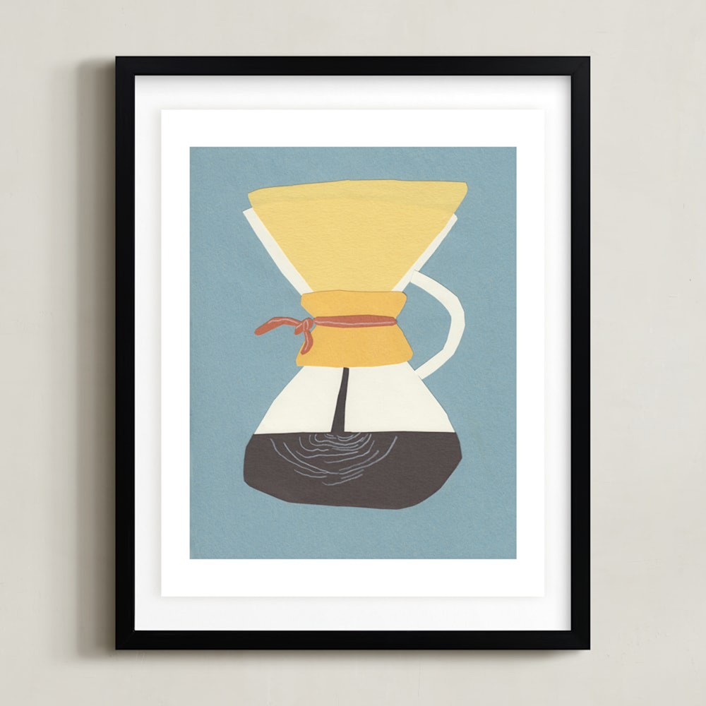 Coffee Maker Limited Edition, Rich Black Wood Frame, Float Mount, 11x14