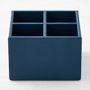 Blue Faux Leather Pencil Holder