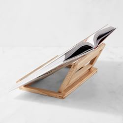 Hold Everything Collapsible Kitchen Tablet &amp; Cookbook Stand, Ashwood