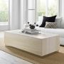 Travertine Rectangular Coffee Table, Stainless Steel (56&quot;)