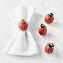 Cloisonn&#233; Ladybug Napkin Rings, Set of 4